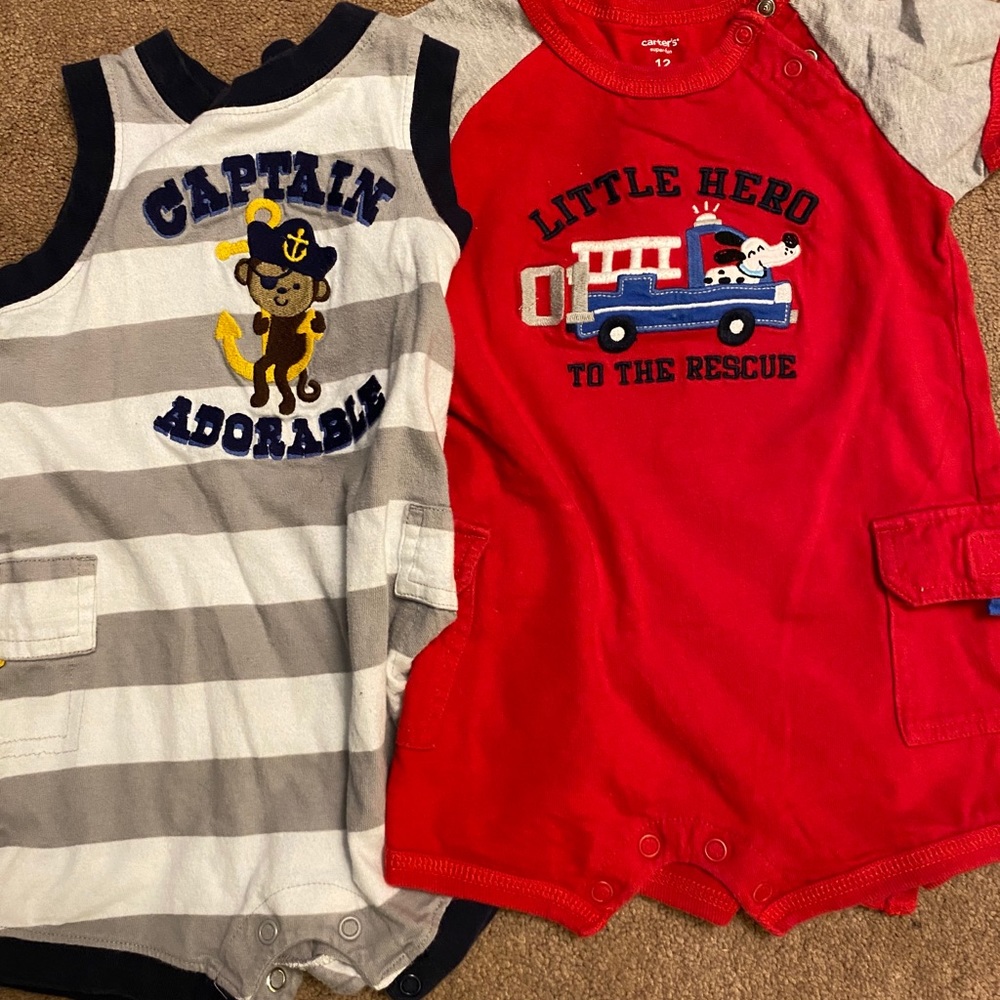 Bundle of 12 month pocketed boy rompers